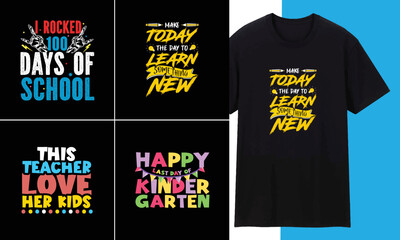School Bundle Typography Trendy Awesome T shirt Design