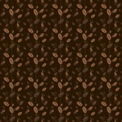 vector seamless background with coffee beans