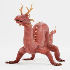 Realistic 3D Render of Chinese Dragon