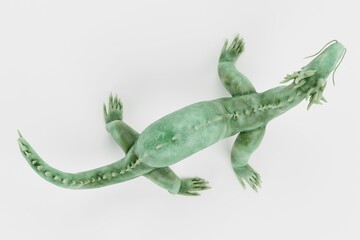 Realistic 3D Render of Chinese Dragon Statue