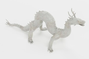 Realistic 3D Render of Chinese Dragon Statue