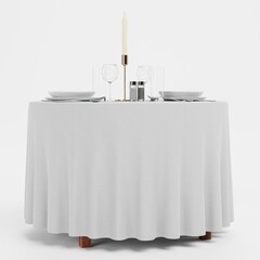 Realistic 3D Render of Restaurant Table