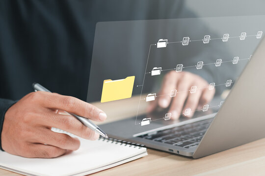 Online documentation database and document management system concept. Process automation to efficiently manage.