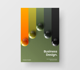 Vivid 3D spheres booklet concept. Unique corporate identity vector design illustration.