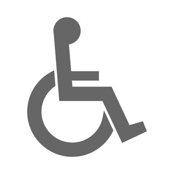 Handicapped outline isolated icon. Disabled cut out symbol. Vector stock illustration.