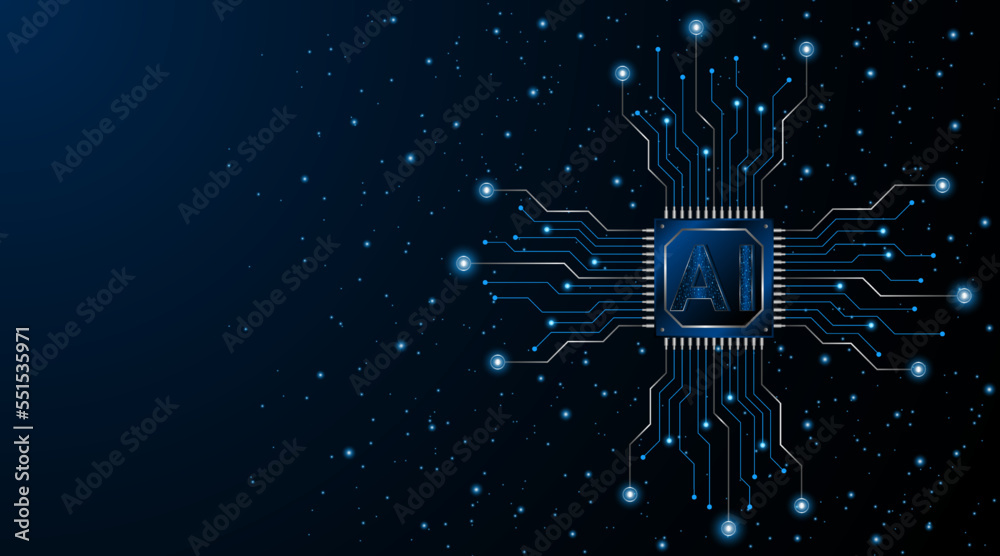 Aufkleber ai chipset or artificial intelligence symbol. modern futuristic ai technology circuit board concept