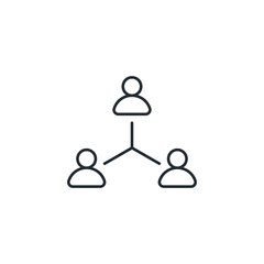 Teamwork business icon line simple minimalist vector drawing for website social or presentation