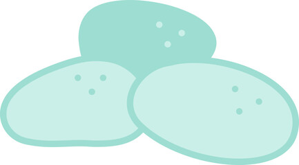 Stones doodle. Cute blue stones. Cartoon color vector illustration.