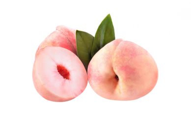 Japanese fruits fresh peaches isolated on transpaeent png