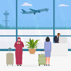 People Airport Passenger Service counter Travel