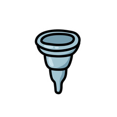 menstrual cup doodle icon, vector color line illustration