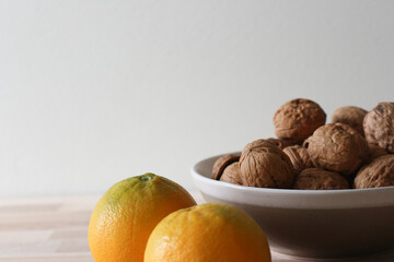Walnuts and oranges