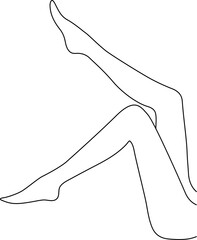 Beautiful female legs line art
