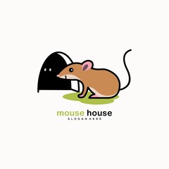 mouse house logo design