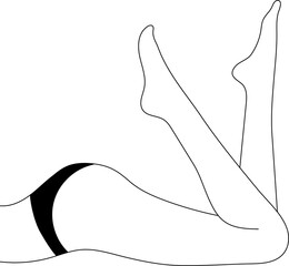 Pretty female shapes in bikini line art