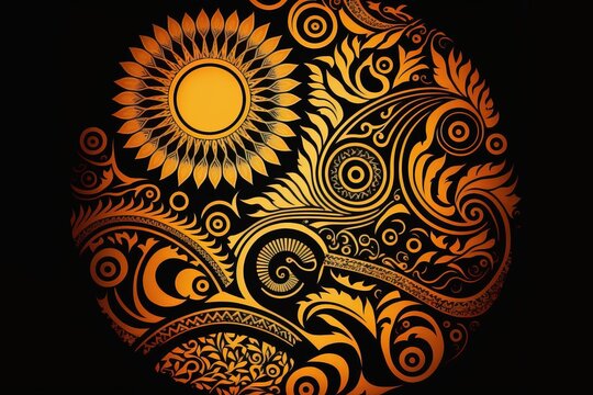 Polynesian Sun tattoo circle