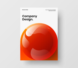 Multicolored corporate brochure A4 design vector layout. Creative 3D spheres company identity template.