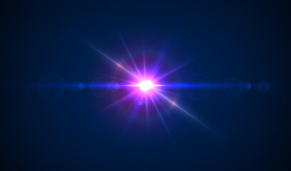 Abstract prism light reflection, effect fire blast, colorful flare background. Vector crystal sparkle burst and refraction. Iridescent glow vector effect. Rays with blur and bright sparkles