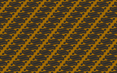 An illustration of famous Batik from Indonesia, known as Batik Parang. Batik Parang pattern