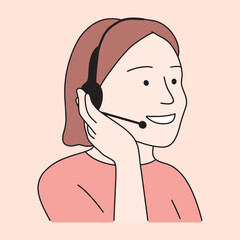 female customer service character serving a customer