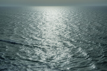 View of glittering wavy the Atlantic ocean.