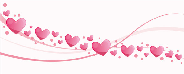 3D heart decoration background. Valentine's day, Mother's day and Love concept simple heart symbols illustration. Vector illustration.