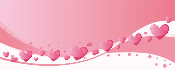 3D heart decoration background. Valentine's day, Mother's day and Love concept simple heart symbols illustration. Vector illustration.