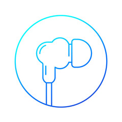 Earbud headphones or earphones linear icon
