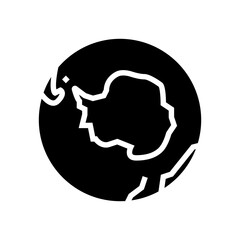 antarctica earth planet map glyph icon vector. antarctica earth planet map sign. isolated symbol illustration