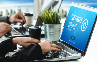 Software update on computer for modish version of device software upgrade