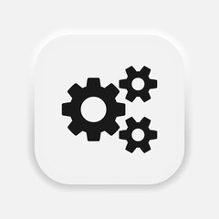 Settings icon isolated vector. Gears cogs symbols in neumorphism style. Vector EPS 10