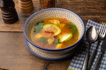 vegetable soup restaurant serving