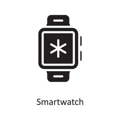 Smart watch Vector Solid Icon Design illustration. Medical Symbol on White background EPS 10 File