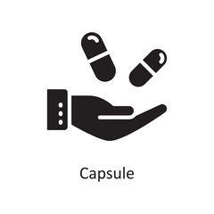 Capsule  Vector Solid Icon Design illustration. Medical Symbol on White background EPS 10 File