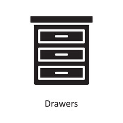 Drawers Vector Solid Icon Design illustration. Medical Symbol on White background EPS 10 File