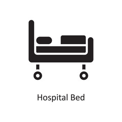 Hospital Bed Vector Solid Icon Design illustration. Medical Symbol on White background EPS 10 File