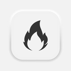 Fire sign. Fire flame icon in neumorphism style. Vector EPS 10