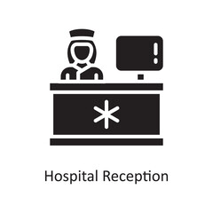 Hospital Reception Vector Solid Icon Design illustration. Medical Symbol on White background EPS 10 File
