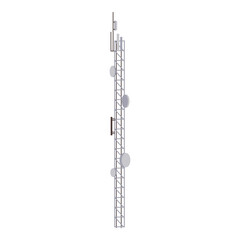 Antenna tower radio communication 4g signal, network military aerial radar. Vector telecommunication 5g mast, television, telephone technology. Internet communication tower, telecom equipment