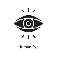 Human Eye Vector Solid Icon Design illustration. Medical Symbol on White background EPS 10 File