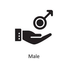 Male  Vector Solid Icon Design illustration. Medical Symbol on White background EPS 10 File