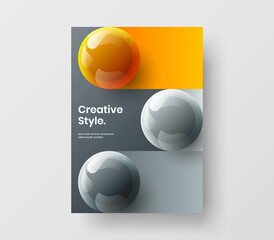 Creative postcard vector design illustration. Geometric 3D balls flyer template.