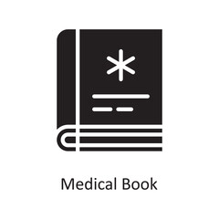 Medical Book Vector Solid Icon Design illustration. Medical Symbol on White background EPS 10 File