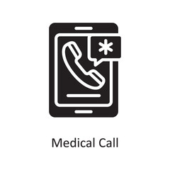 Medical Call Vector Solid Icon Design illustration. Medical Symbol on White background EPS 10 File