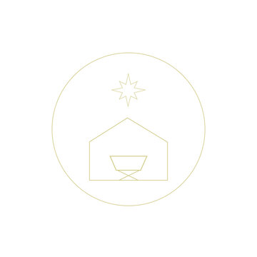recommend clip art: Christmas minimalist nativity logo. Vector graphics