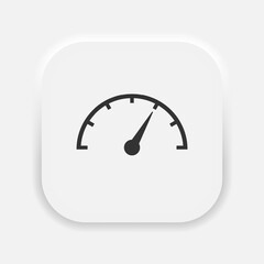 Speedometr, odometer or barometer icon. Auto service symbol in neumorphism style. Vector EPS 10
