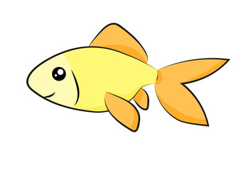 Złota rybka ilustracja - obrazy, fototapety, plakaty