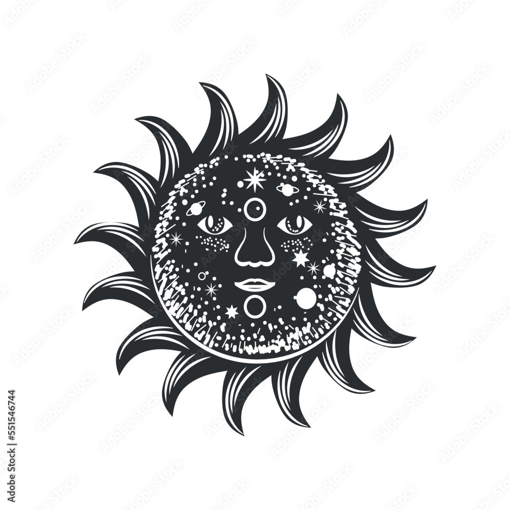 Wall mural sun surreal astrology