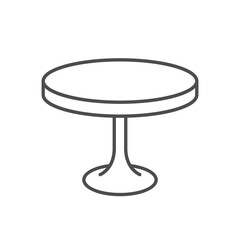 Round table line outline icon