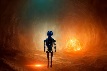 Robots. Futuristic interpretation Future 2025. Illustration. My collection.